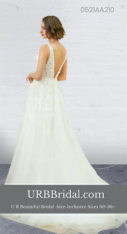 Rhinestone Ballgown A-Line Wedding Dress Womens Plus Size Petite Tall –  URBBridal