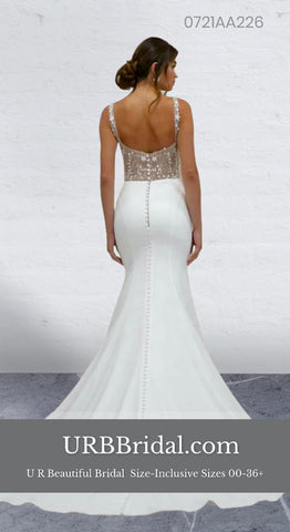 Ciara - Boho A-Line Wedding Dress Women's, Plus-Size, Petite Tall